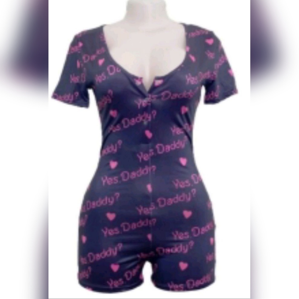Yes Daddy Black Short-sleeved Onesie